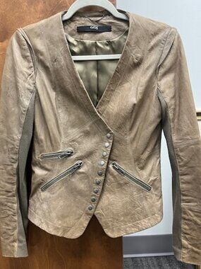 Leather Jacket Tan by Cut 25